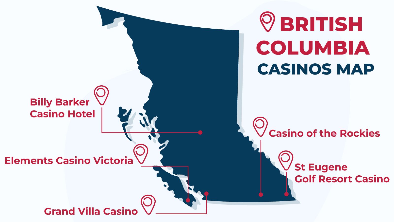 British Columbia Casinos Map