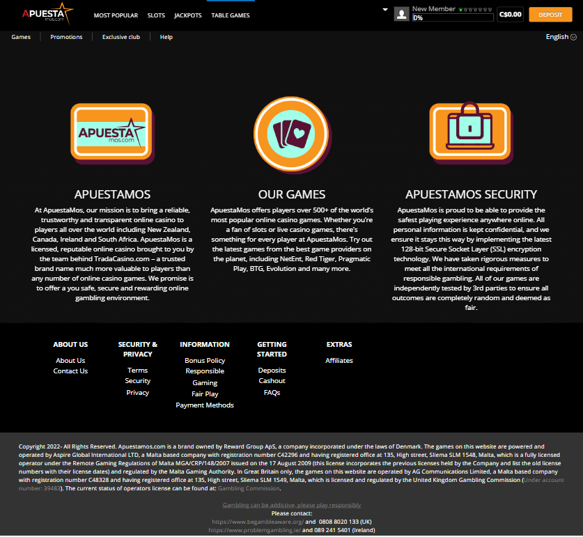 ApuestaMos Casino Desktop Preview 2