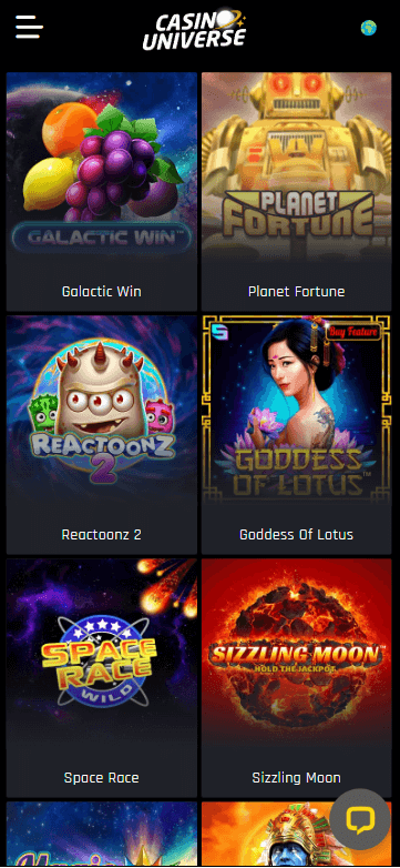 Casino Universe Mobile Preview 2