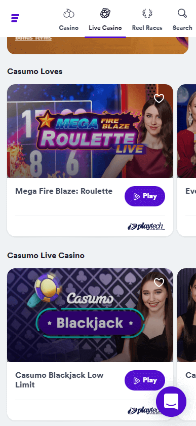 Casumo Casino Mobile Preview 2