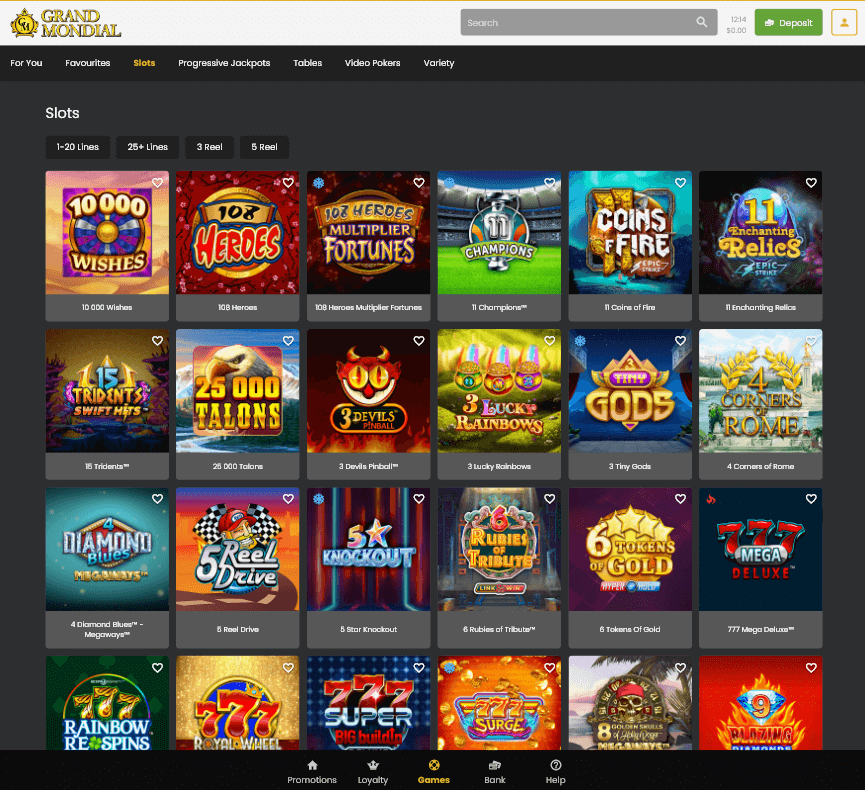 Grand Mondial Casino Desktop Preview 1