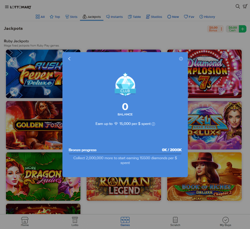 Lottomart Casino Desktop Preview 1