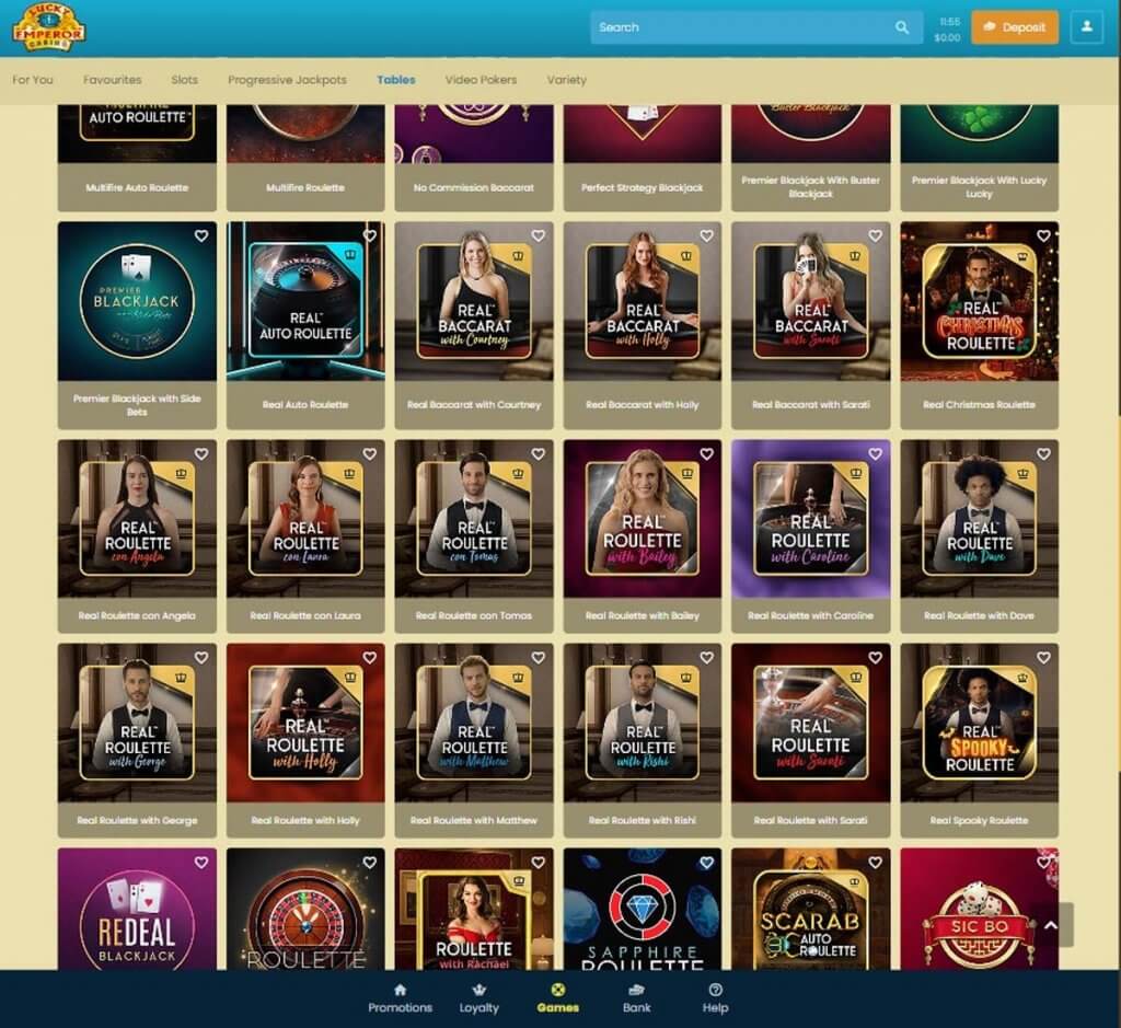 Lucky Emperor Casino Desktop Preview 1