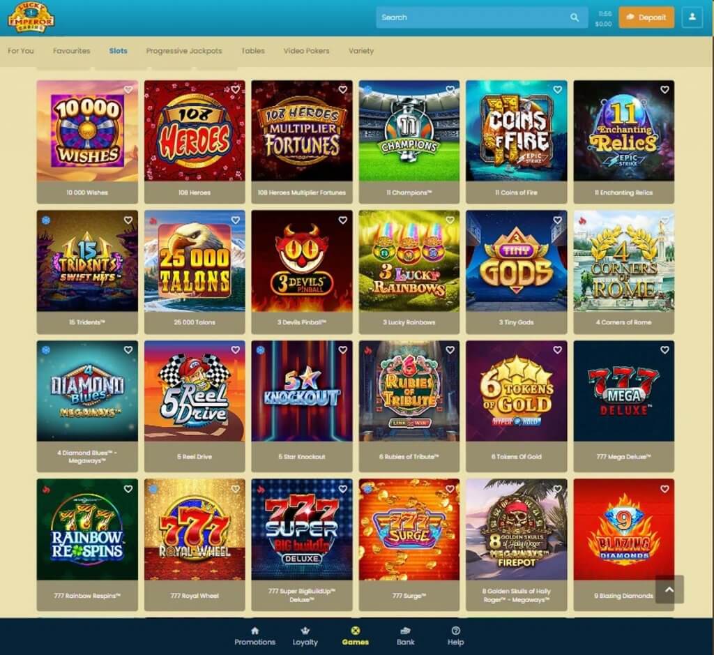 Lucky Emperor Casino Desktop Preview 2