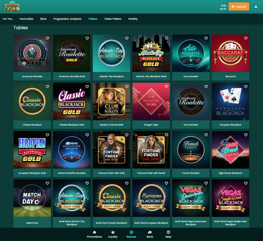 Nostalgia Casino Desktop Preview 2