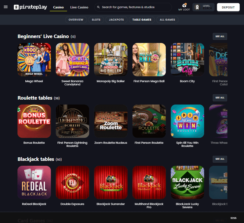 Pirateplay Casino Desktop Preview 1