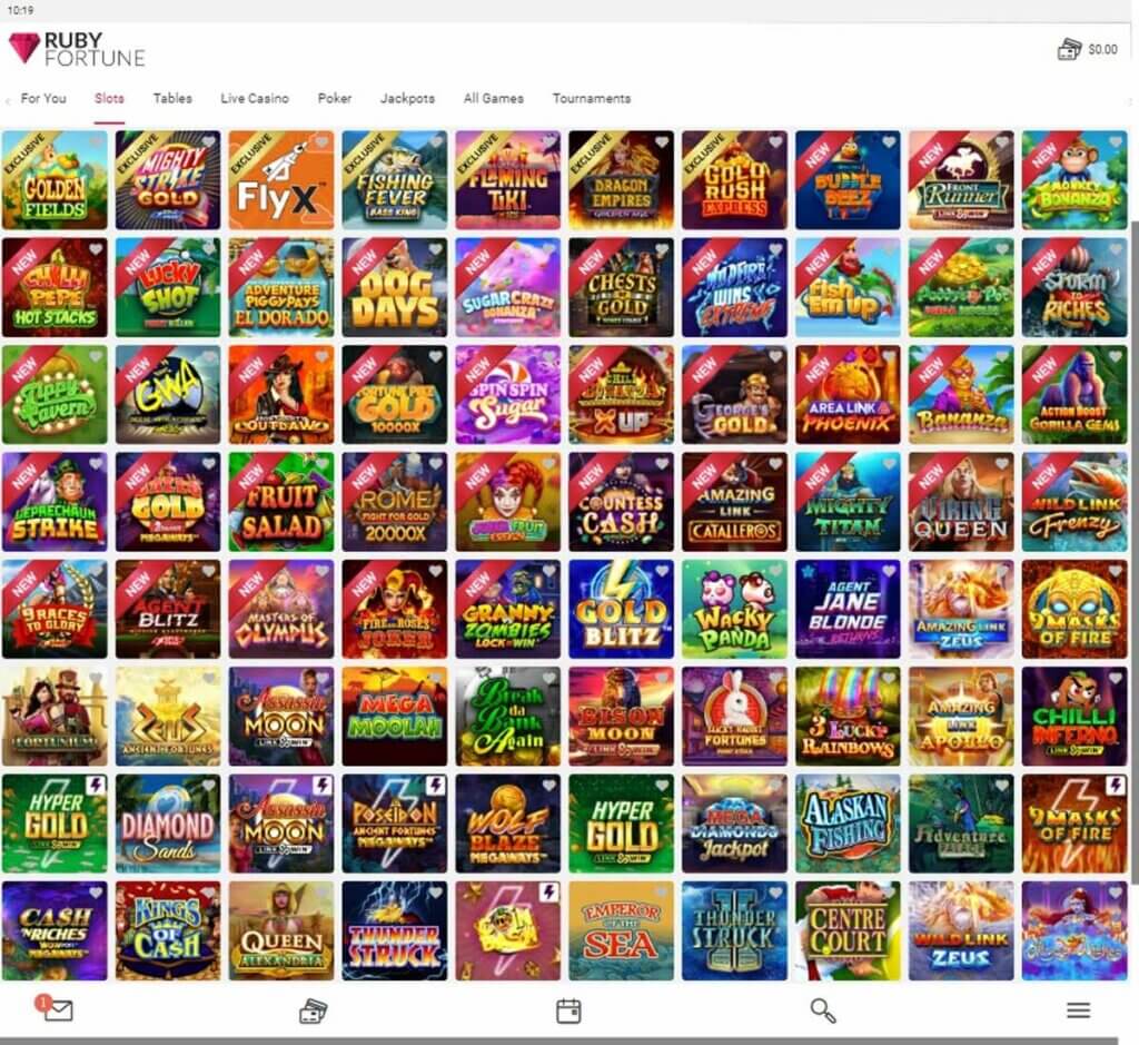Ruby Fortune Casino Desktop Preview 1