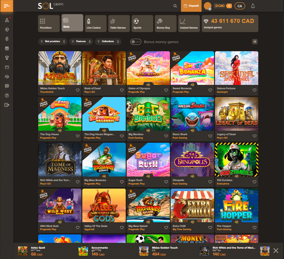 Sol Casino Desktop Preview 1