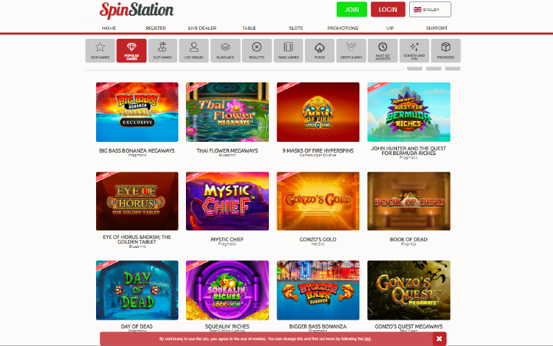 Spin Station Popular Games Preview