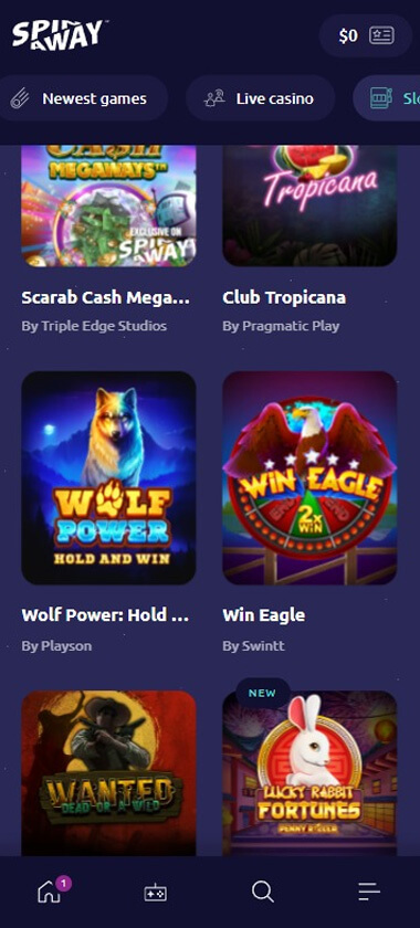 Spin Away Casino Mobile Preview 2