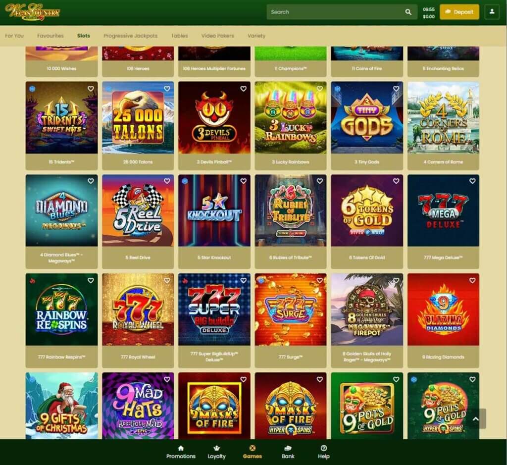 Vegas Country Casino Desktop Preview 2