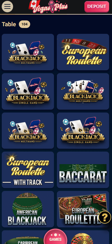VegasPlus Casino Mobile Preview 1