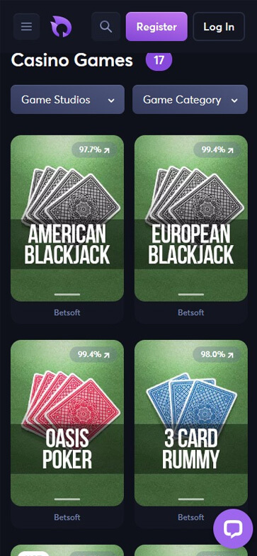 Blazzio Casino Mobile Preview 1