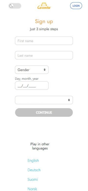 Casimba Registration Process Image 1