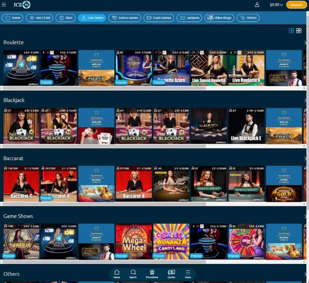 Ice36 Casino Desktop Preview 2