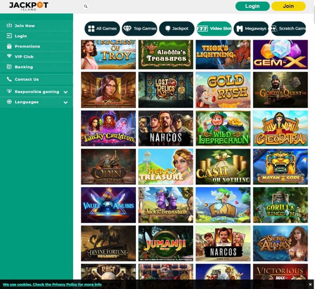 Jackpot Island Casino Desktop Preview 2