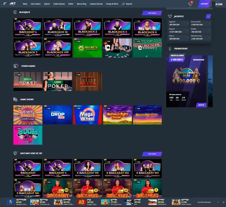 Jet Casino Desktop Preview 2