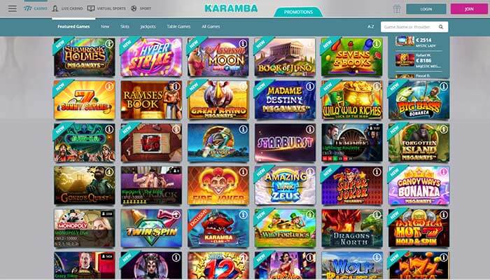 Karamba Casino Featured Games Preview