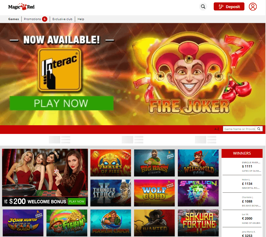 Magic Red Casino Desktop Preview 1