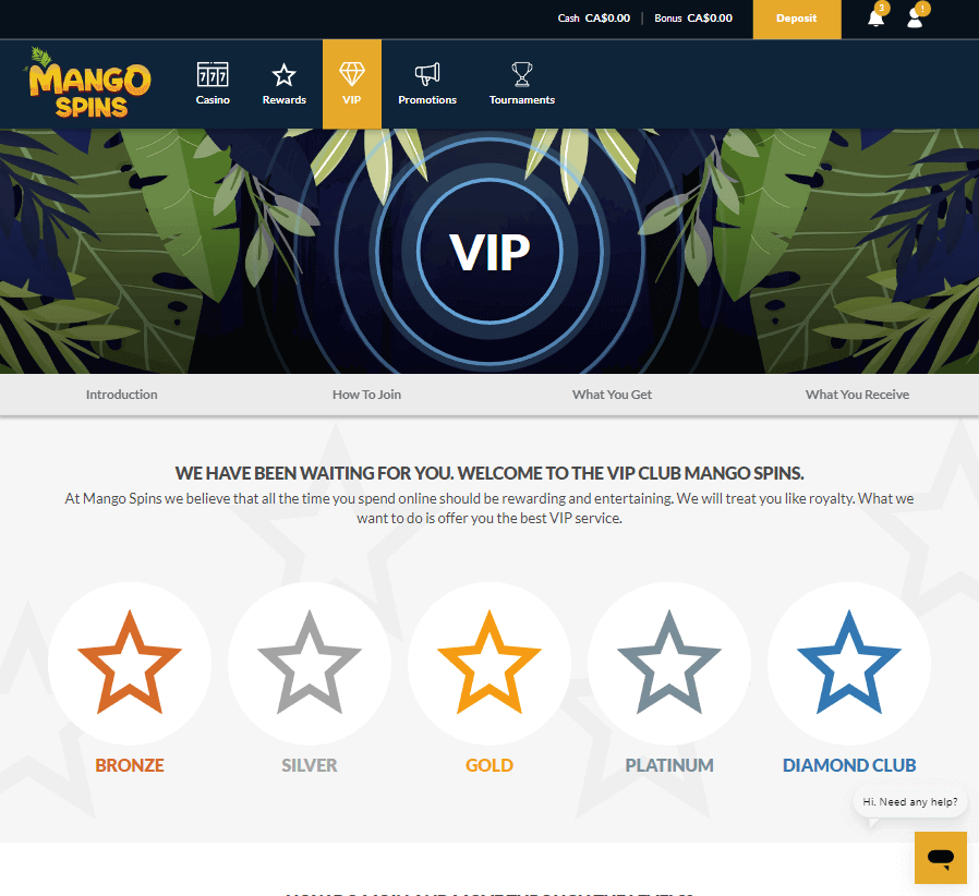 Mango Spins Casino Desktop Preview 2