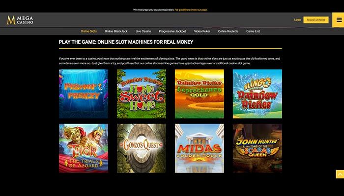 Mega Casino Online Slots Preview