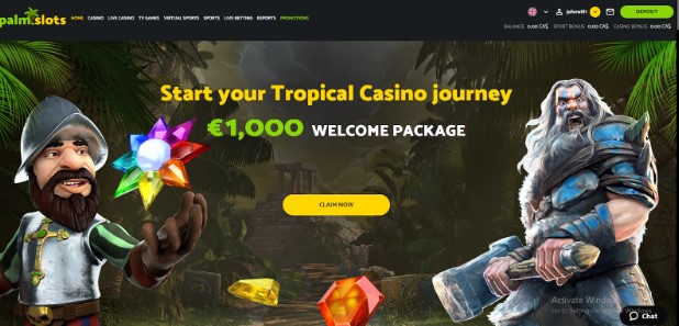 Palmslots Casino Desktop Preview 1