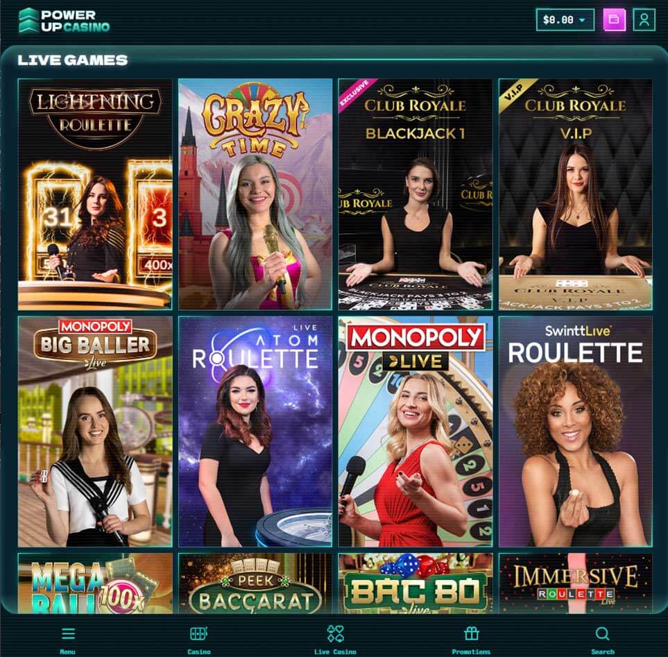 PowerUp Casino Desktop Preview 2