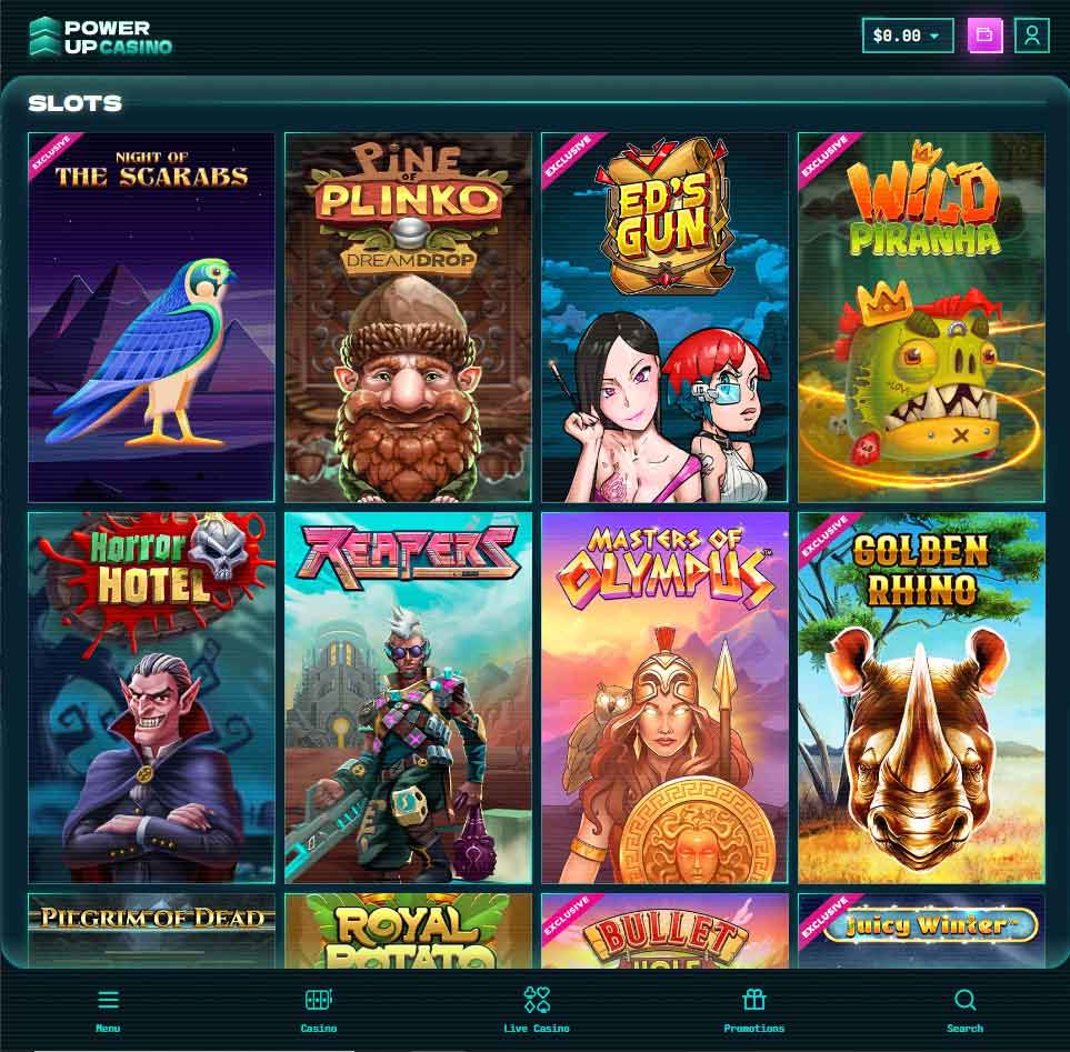 PowerUp Casino Desktop Preview 1
