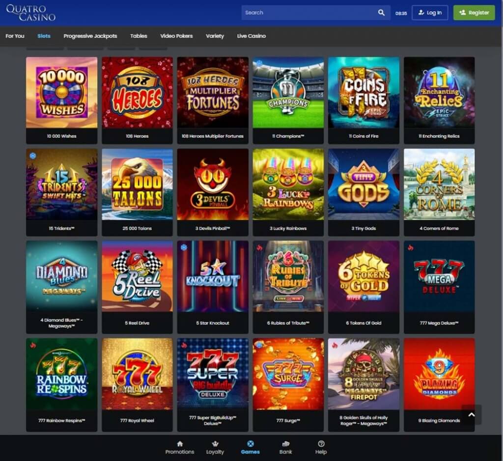 Quatro Casino Desktop Preview 1