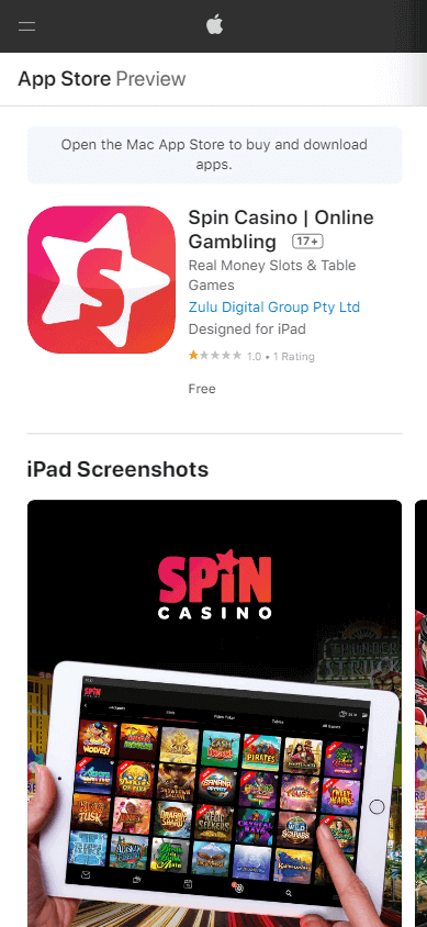 Spin Casino App Preview 1