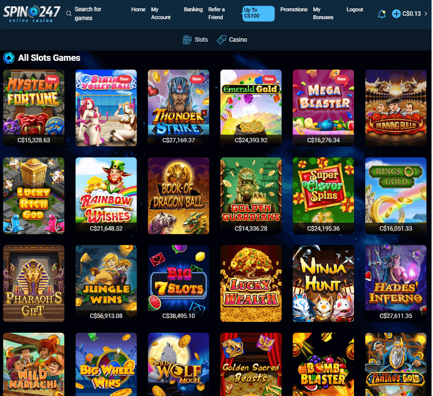 Spin247 Casino Desktop Preview 1