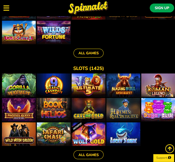 Spinnalot Casino Desktop Preview 1