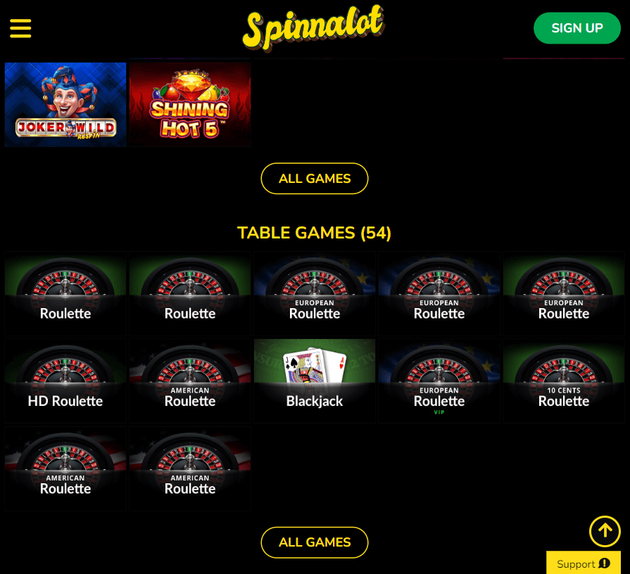 Spinnalot Casino Desktop Preview 2