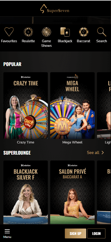 SuperSeven Casino Mobile Preview 2