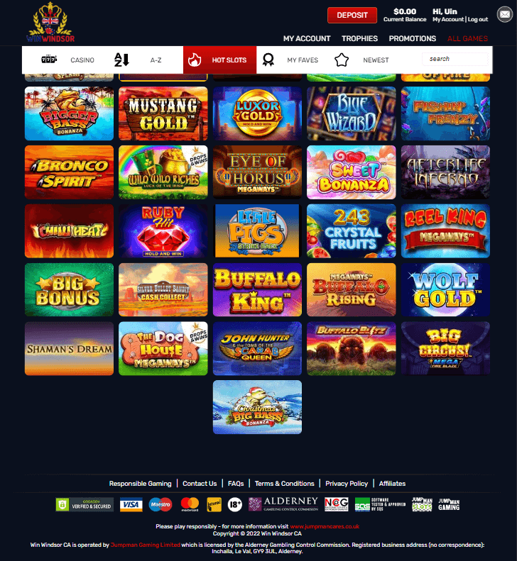 Win Windsor Casino Desktop Preview 1