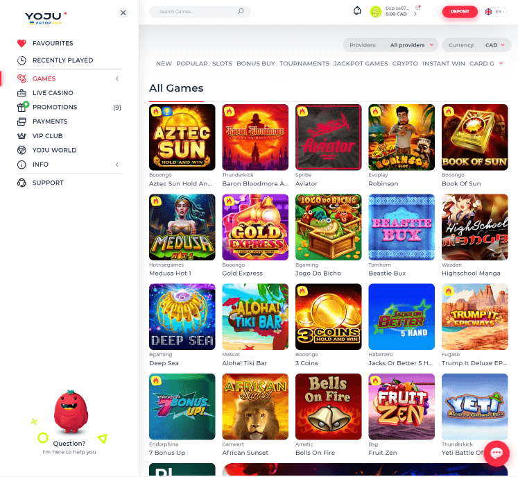 Yoju Casino Desktop Preview 1